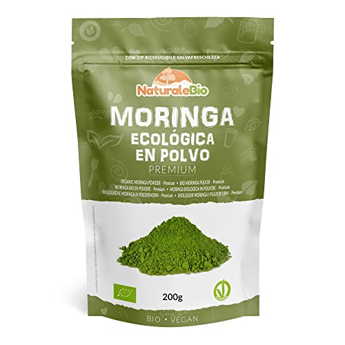 Moringa Oleifera Ecológica en Polvo - Grado Premium - de 200g. Moringa Powder Organica. Bio,...