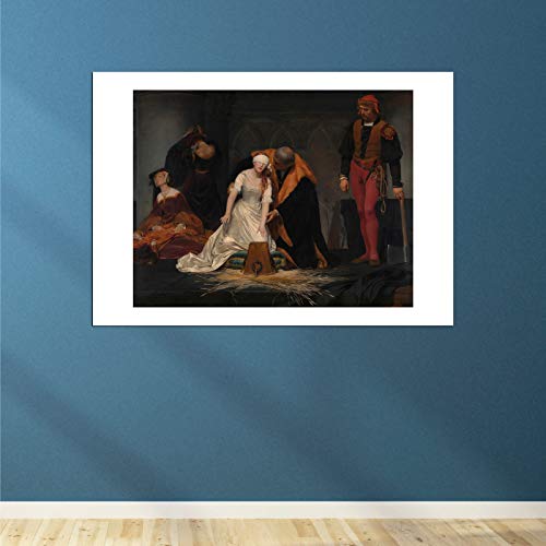 Affiche encadrée de Paul Delaroche grand format tableau execution - 4