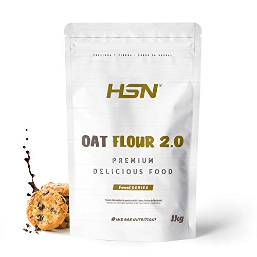 Harina de Avena de HSN | Oatmeal | Instantánea Ideal para Batidos, Tortitas de Avena y Claras, Recetas Fitness | De Sabores, En Polvo, Vegana, Sin Lactosa, Sin Soja, Sabor Choco Galleta, 1Kg