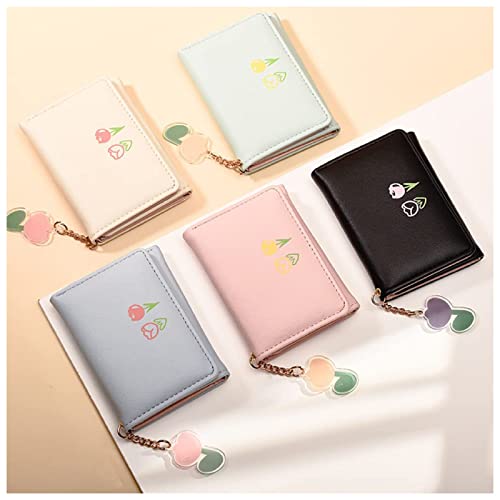 Tulip Wallet, 2023 New PU Leather Tulip Mini Wallet, RFID Blocking Trifold Small Zipper Wallet, With Credit Card Slot ID Window Women Small Wallet (B-Blue)2