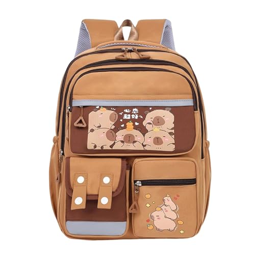 Sac à dos Capybara dessin animé grand format pour étudiants et enfants