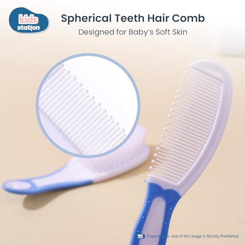 Image of Kids Station Portable Baby Potty Training Seat with 10 Piece Baby Grooming Kit - Potty Training Seat for 1+ Year - Nail Cutter, Rounded Scissors, Nail Filer, Tweezer, Comb and Hair Brush (Blue)