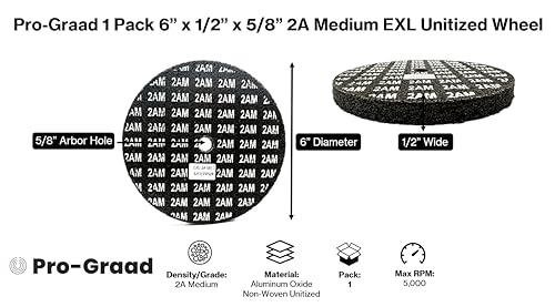 Image of EXL Unitized Wheel, Aluminum Oxide, 6 inch Diameter x 1 /2 inch Wide x 5 /8 inch Arbor, 2A Medium | 28023 | (Pack of 1)