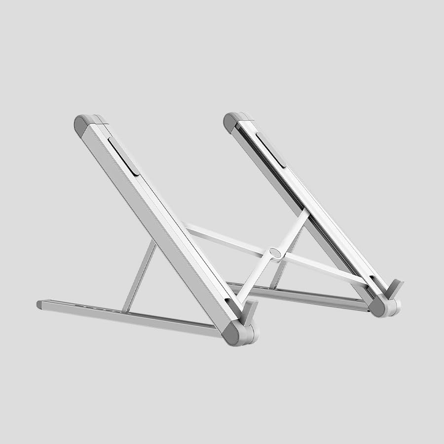 Image of URBAN KINGS Laptop Stand Cooler Desktop Aluminum Laptop Cooling pad for Adjustable Foldable Laptop Stand (Silver)