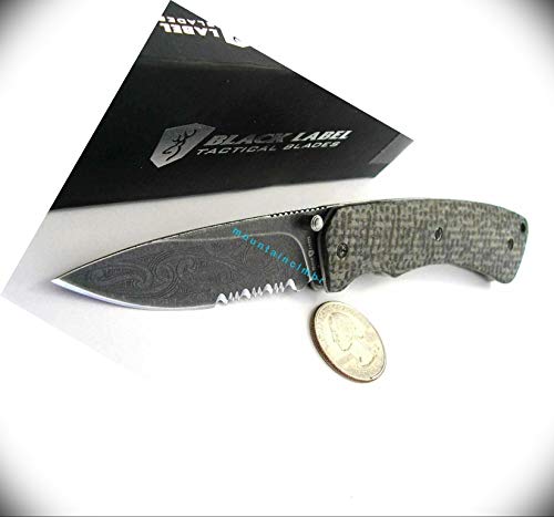 Browning Wihongi Hemp Small Blackwash Etching Maori Warrior Micarta Hunting Knife Ultra Sharp