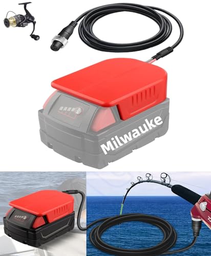 for Daiwa for Shimano Fishing Spinning Reels Batterty Adapter,for Milwaukee 18V M18 Battery Work for Daiwa for Shimano14.4V Electric Fishing Reel,for Saltwater bg 3000 4000 5000 Spinning Reel -  MAKBOS