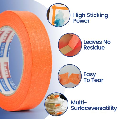 Image of Adhes Orange Masking Tape Painter Tape Dispenser 25mm x 50m