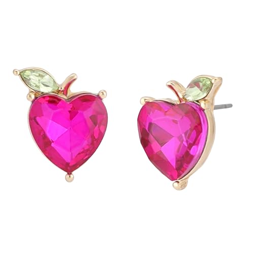 Betsey Johnson Women's Straight A's Apple Stud Earrings