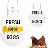 Freshs Eggs Sold Out Sign | Cartel de madera con diseño de huevo vendido con mecanismo deslizante | Huevos de granja Cartel de aviso resistente a la intemperie para exteriores, decoración de pared