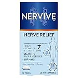 Nervive Nerve Relief, with Alpha Lipoic Acid, to Help Reduce Nerve Aches, Weakness, & Discomfort in Fingers, Hands, Toes, & Feet*†, ALA, Vitamins B12, B6, & B1, Turmeric, Ginger, 60 Daily Tablets