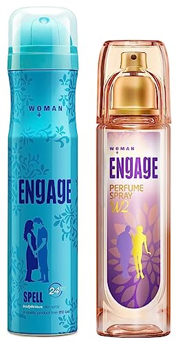 Engage W2 Perfume Spray For Women, 120ml & Spell Deodorant For Women, 150ml/100g