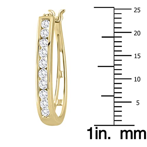 Certified 1 Carat Tw Diamond Hoop Earrings In 10K Yellow Gold (K-L Color, I2-I3 Clarity) #TOP1