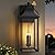 Lawyettle ????????-???????????????? Dusk to Dawn Outdoor Wall Light, Large Size Waterproof Patio Lanterns, 3-Light Exterior Wall Mount Lantern Sconce with Glass, Black Wall Sconces for House Garage Front Door