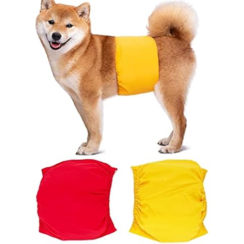Dog Diapers Male Washable Reusable Dog Belly Bands (Pack of 2) Durable diapers for Male Dogs (M) Cover