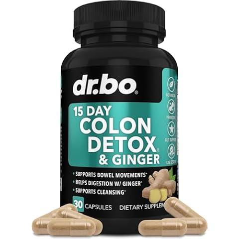 Colon Cleanser Detox for Weight Flush - 15 Day Colon Cleanse Pills with Ginger - Fast Natural Laxative, Constipation Relief, Bowel Movement Supplements for Intestinal Stomach Bloating Gut Loss Support Cover