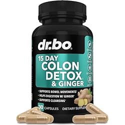 Colon Cleanser Detox for Weight Flush - 15 Day Colon Cleanse Pills with Ginger - Fast Natural Laxative, Constipation Relief, Bowel Movement Supplements for Intestinal Stomach Bloating Gut Loss Support