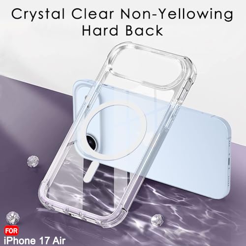 Image of TheGiftKart Shockproof Ultra-Hybrid Back Cover Case for iPhone 17 Air Compatible with MagSafe | 360 Protection | Crystal Clear Hard Back Cover Case for iPhone 17 Air (PC & TPU, Transparent Bumper)