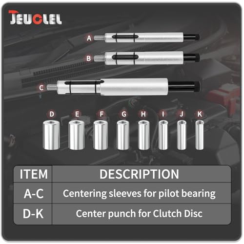 Image of 11PCS Universal Clutch Alignment Tool Kit, Heavy Duty Metric Clutch Plate Alignment Tools with 3 Spindles, Clutch Centering Tool Set for Clutch Disc Alignment, Flywheel Pilot Hole Tool