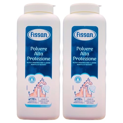 Polvere Di Talco Alta Protezione, Aiuta a Rinfrescare e Lenire, Adatto Ai Neonati. Formula a Base Di Amido Di Mais Naturale Per Una Delicata Azione Assorbente e Ammorbidente 200g (2 Unità)