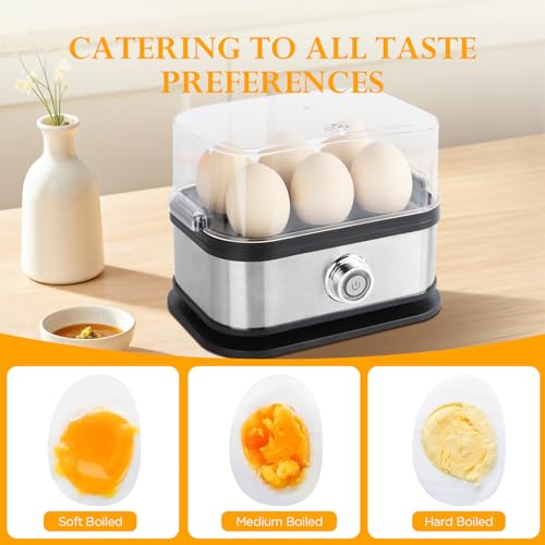 VINATO Eierkocher, bis zu 6 Eier (weich, mittel, hart, pochiert), Familiengröße Egg Cooker, Leicht zu reinigen Egg Boiler – Bild 4