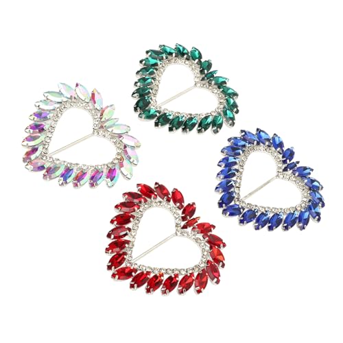 Fecho de Braçadeira de Cachecol, 4 Peças de Clipe de Envoltório de Roupas Fivela de Vidro Cristal Br