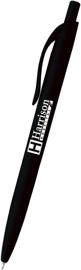 Sleek Write Rubberized Pen Add Custom Text Name Or Personalized Image $0.85 Each - Sold in Pack of 250 - BLACK