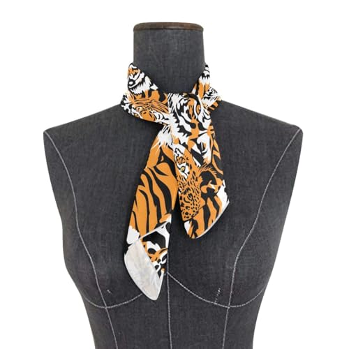 Women's Square Silk Hair Scarves and Wraps Headscarf Tigers Print Head Neck Scarf Bandana 24inch3