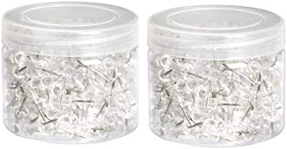 Amazon Basics Push Pins, Clear Plastic Head, Steel Point, 400-Count