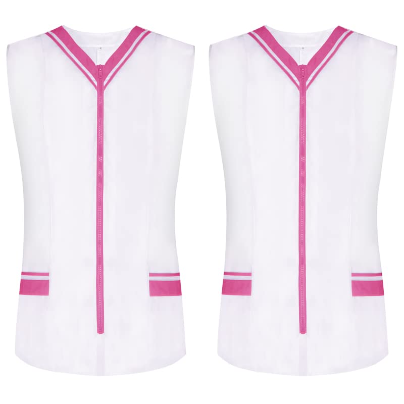MISEMIYA - Paquete 2 Unidades - Camisa Sanitaro Mujer Sin Manga Uniformes Limpieza Uniformes Medicos Clinica Veterinarias 2-818 - L, Rosa 22