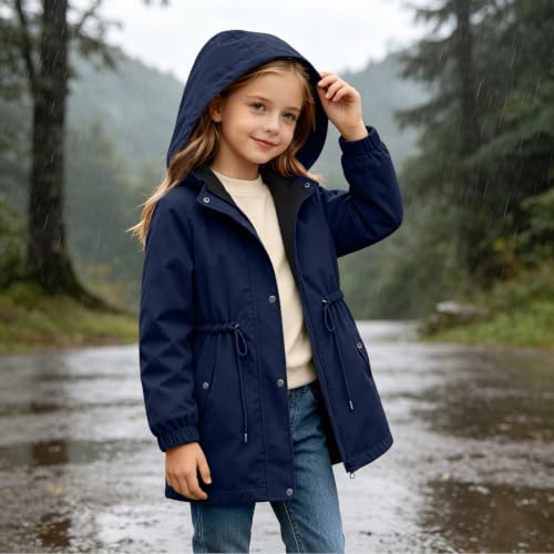 DASAYO Girls Rain Jacket Waterproof Lightweight Raincoat Hooded Windbreaker - image 3