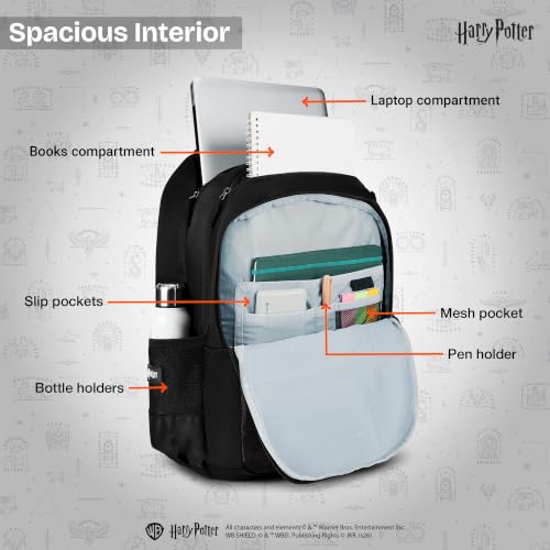 Image of Nasher Miles x Harry Potter Backpack | Polyester Laptop Backpack 35L | Ideal for School, College, Office & Travel | Men, Women, Boys, Girls