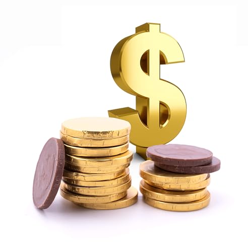 Chocolate Large Half Dollar Coins - 1 Pound (approx. 66 coins) - Packaged in Sealed & Resealable Candy Bag - Classic Novelty Presidential Candy - Patriotic Chocolates