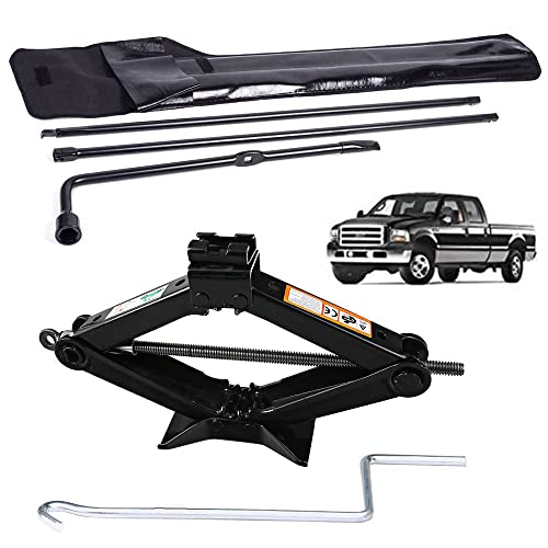 Spare Tire Lug Wrench Tool Kit Scissor Jack for Ford F250 F350 F450 F550 Super Duty (2003 to 2007) 2 Tonne Lift Jacks with Speed Crank Handle