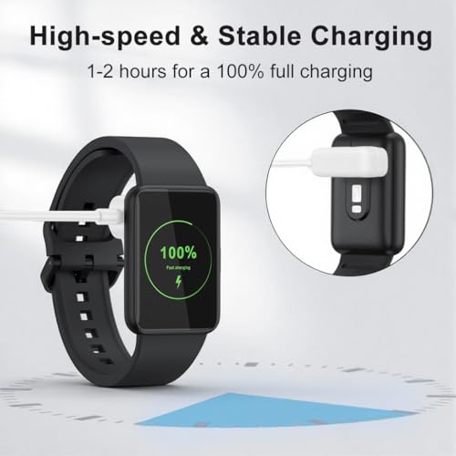 Image of ZORBES 3.3Ft /1M USB C Watch Charger Cable for Samsung Fit 3 (1.6'' Display), Replacement Galaxy Fit 3 Smart Charger Cable, Dual Pin Magnetic Charging for Samsung Watch (White)