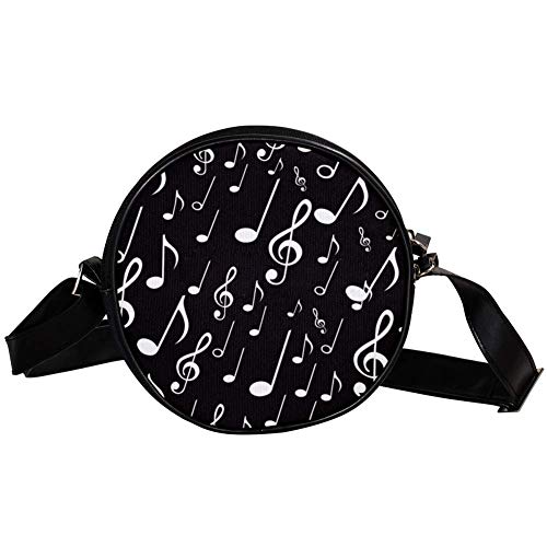 Bennigiry Vintage Music Stave Note - Bolso bandolera redondo para adolescentes y mujeres