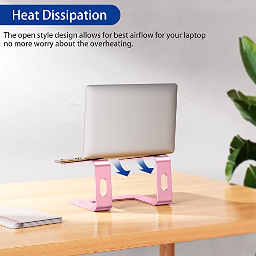 Image of BESIGN LS03 Aluminum Laptop Stand, Ergonomic Detachable Computer Stand, Notebook Riser, Laptop Mount Compatible with Air, Pro, Dell, HP, Lenovo More 10-15.6 inch Laptops, Pink