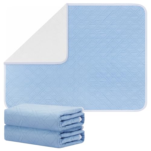 Fefod Empapadores Cama Adultos Lavables, 2 PCS Protector Cama Reutilizable, 4Capas de Protección Impermeables Bebe, Lavable Resguardos para Incontinencia Adultos Mayores Niños y Mascotas (70x90CM)