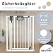 Geuther Türschutzgitter Easylock Plus | Treppenschutzgitter ohne Bohren Breite 68-76 cm | Türgitter Baby Holz-Metall | Kinderschutzgitter beidseitig öffnend | Kindersicherung Tür | Weiß