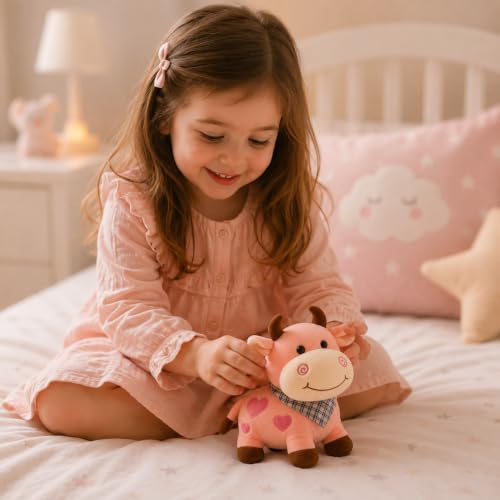 Image of SCOOBA Small moo Cow Soft Toys for Kids Babies 25cm(Pink moo Cow)
