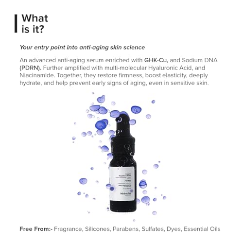 Image of Minimalist Copper Peptide + PDRN 1.25% Face Serum | Preventive Anti-Aging Serum for Firmness, Elasticity & Hydration | With GHK-Cu, PDRN, Multi-Molecular Hyaluronic Acid & Niacinamide | Suitable for Sensitive Skin | For Unisex | 10ml