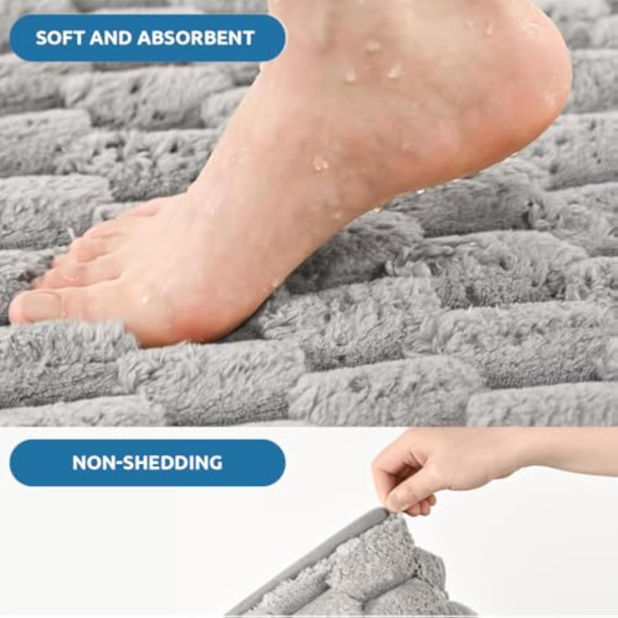 Bathroom Door Mat 40x60cm, Silicone Dot Back, Non-Slip