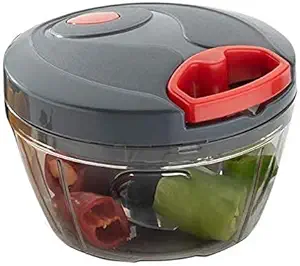 Meevi Plastic Vegetable & Fruit Mini Chopper (Blue)