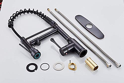 Kitchen Faucets With Pull Down Sprayer - Beelee Oil Rubbed Bronze Kitchen Faucet With Deck Plate, Single Handle Commercial Faucets For Camper Farmhouse Rv Kitchen Sink, Grifos De Cocina #TOP5