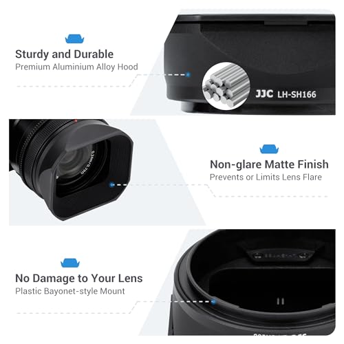Image of JJC Lens Hood for Sony FE 24mm f2.8 G, FE 50mm F2.5 G, FE 40mm F2.5 G Lens | Metal Material, Square, for Sony SEL24F28G SEL50F25G SEL40F25G Lens, Replaces Sony ALC-SH165 ALC-SH166 Lens Hood
