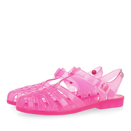 GIOSEPPO Chanclas Tipo cangrejeras Fucsia Transparente con Brillo para Mujer saloa