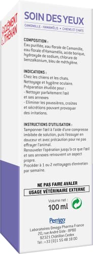 Clément Thékan - Soin des Yeux - Solution Nettoyante pour les Yeux - Chiens et Chats - Nettoie et Élimine les Impuretés - Flacon 100 mL