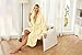 HEARTNICE Fuzzy Soft Robes for Women, Long Plush Hooded Robe Fluffy Warm Bathrobes(Light Yellow,S/M)