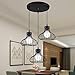 XINYANSEE® 3-Testa Industriale Vintage Lampada a Sospensione, Lampadario Altezza Regolabile, E27 Nero Lampada Pendente per Cucina Soggiorno Corridoio Camera da Letto Bar Caffè Ristorante Salone