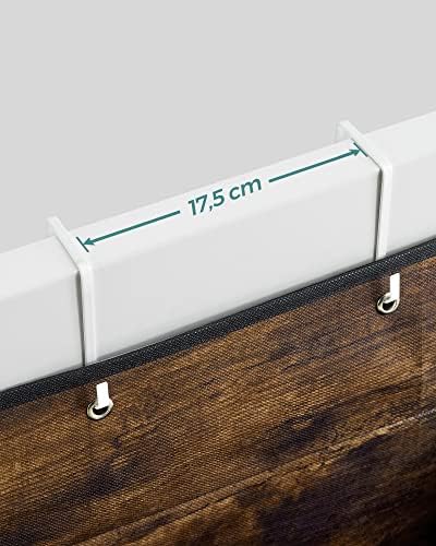 SONGMICS Over-Door Storage Organiser, Hanging Storage with 4 Compartments, Wardrobe Storage Organiser, for Childrens Room, Bedroom, Office, 33.5 x 12 x 100 cm, Rustic Brown RDH004X01