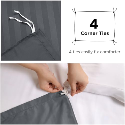 Parure de lit satin anthracite pour transformer votre chambre en suite - 5